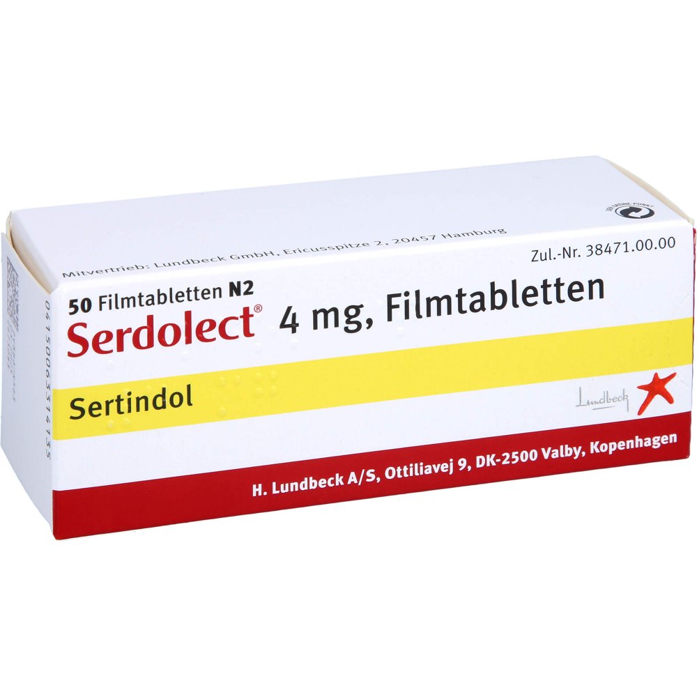 Das Produktfoto zeigt Serdolect 4 Mg Filmtabletten (50 stk) PZN 06331413
