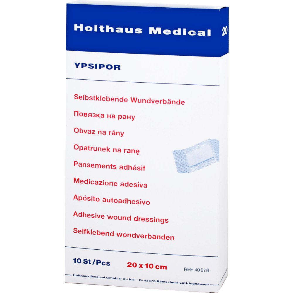 Das Produktfoto zeigt Wundverband Steril Ypsipor 10x20 Cm (10 stk) PZN 06337048
