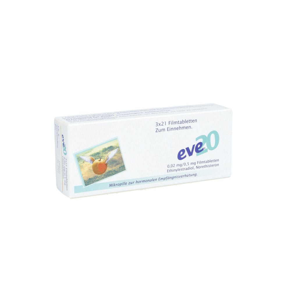 Das Produktfoto zeigt Eve 20 Filmtabletten (63 stk) PZN 06339662