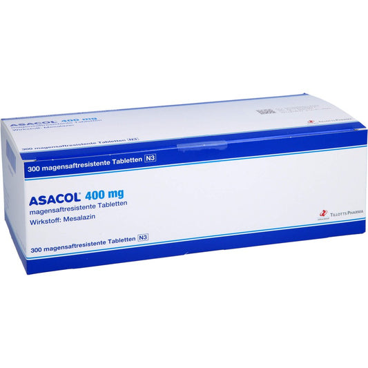 Das Produktfoto zeigt Asacol 400 Mg Magensaftresistente Tabletten (300 stk) PZN 06344255