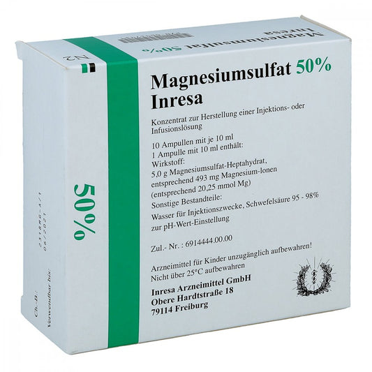 Magnesiumsulfat 50% Inresa Konz.Z.H.E.Inj.-/Inf.L. (10X10 ml)