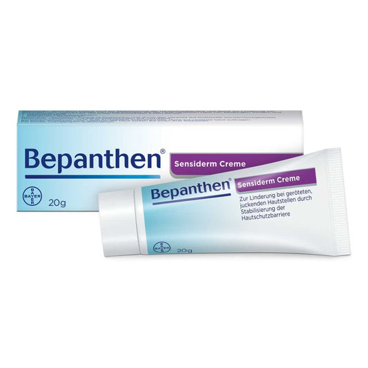 Das Produktfoto zeigt Bepanthen Sensiderm Creme (20 g) PZN 06429046
