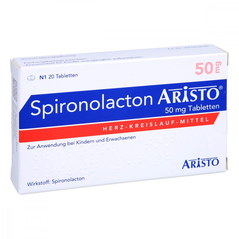 Das Produktfoto zeigt Spironolacton Aristo 50 Mg Tabletten (20 stk) PZN 06434389