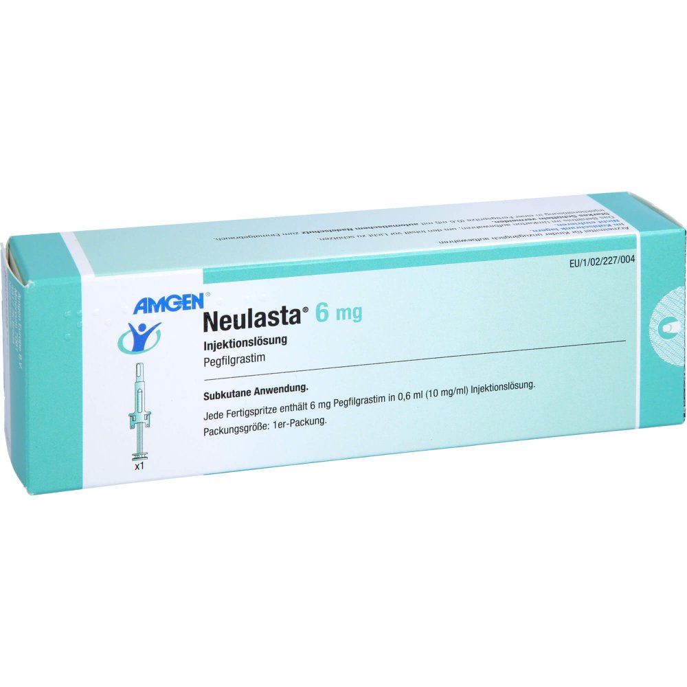 Das Produktfoto zeigt Neulasta 6 Mg Inj.-Lsg.Fertigspr.M.Autom.Nadels. (1 stk) PZN 06444264