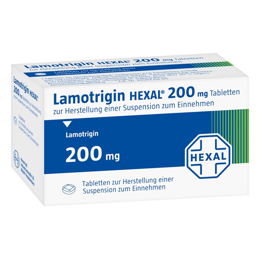 Das Produktfoto zeigt Lamotrigin Hexal 200 Mg Tab.Z.Her.E.Susp.Z.Einn. (50 stk) PZN 06446636