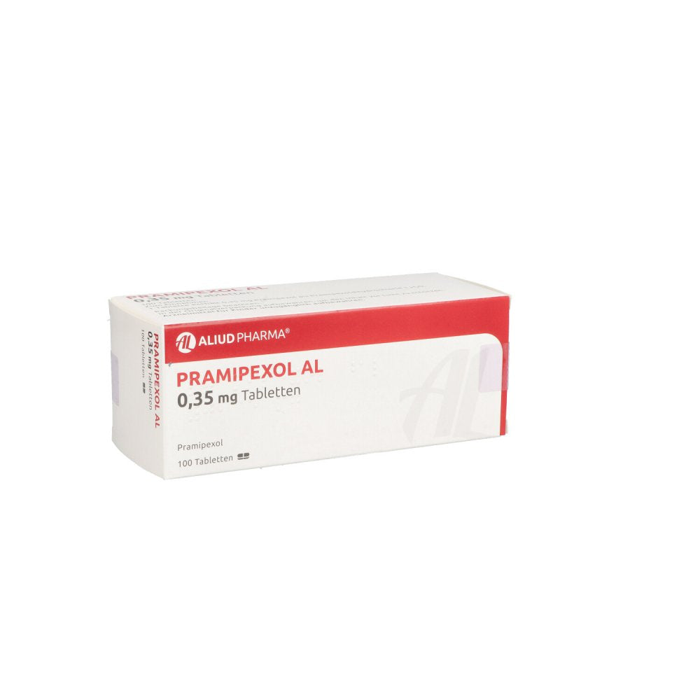 Das Produktfoto zeigt Pramipexol Al 0,35 Mg Tabletten (100 stk) PZN 06453493