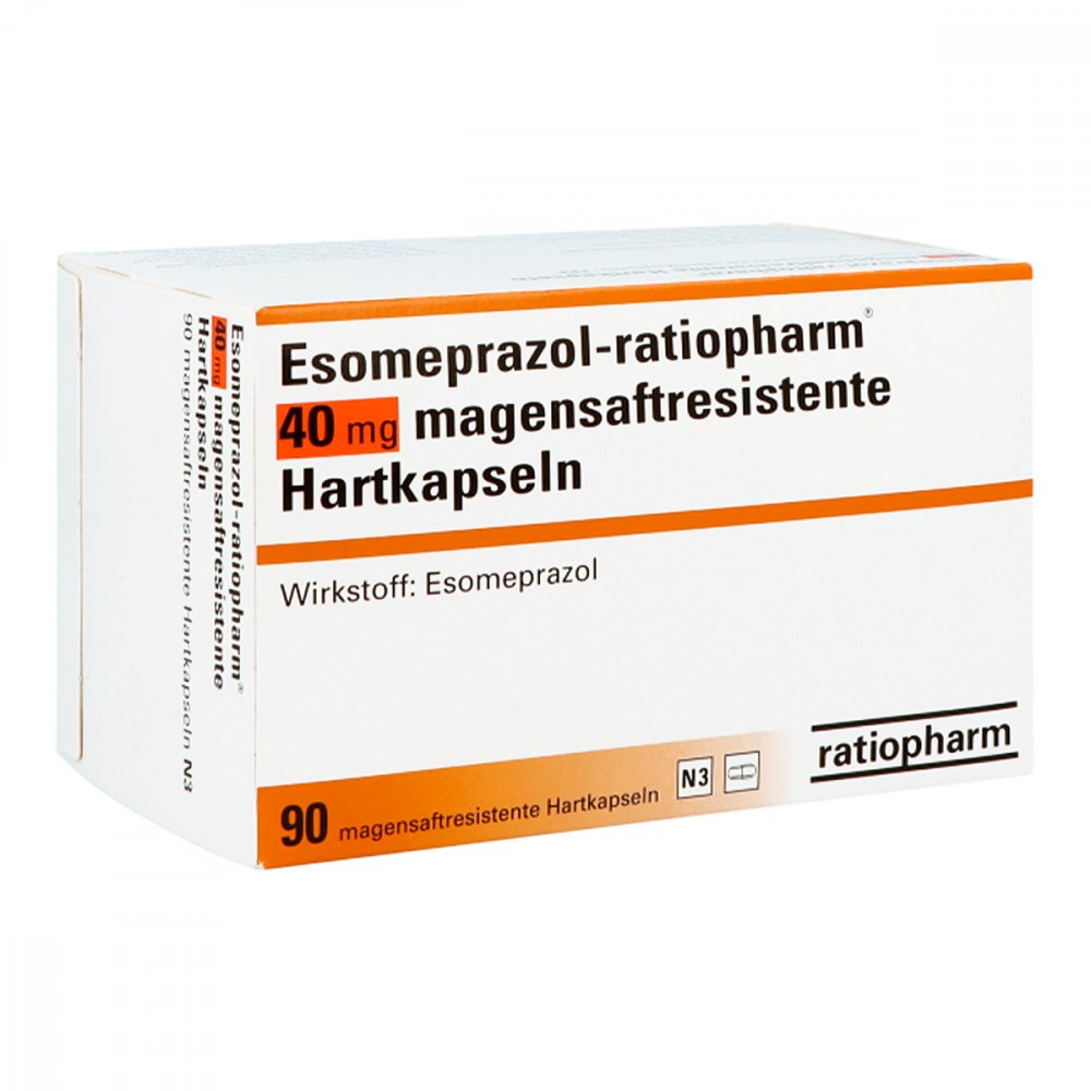 Esomeprazol-Ratiopharm 40 Mg Magensaftr.Hartkps. (90 stk)