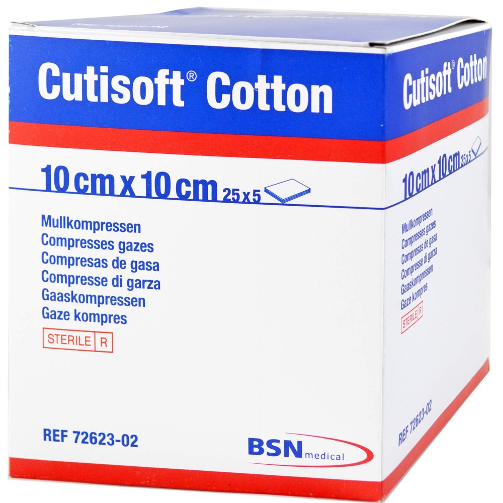 Cutisoft Cotton Kompr.10x10 Cm 8fach (25X5 stk)