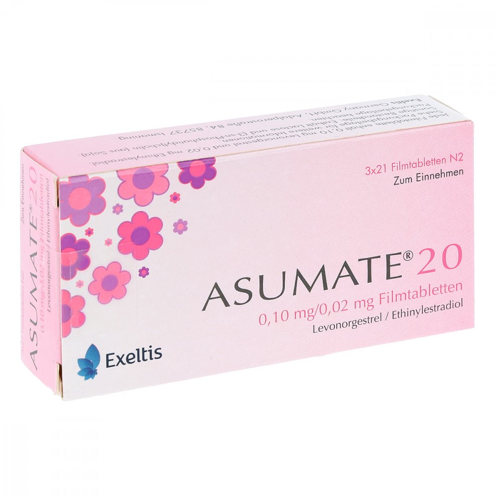 Asumate 20 0,1 Mg/0,02 Mg Filmtabletten (3X21 stk)