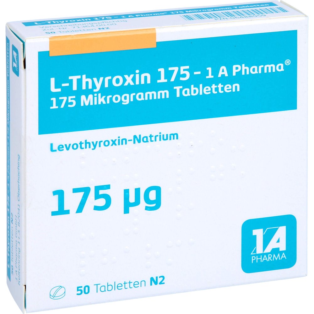 Das Produktfoto zeigt L-Thyroxin 175-1a Pharma Tabletten (50 stk) PZN 06488959