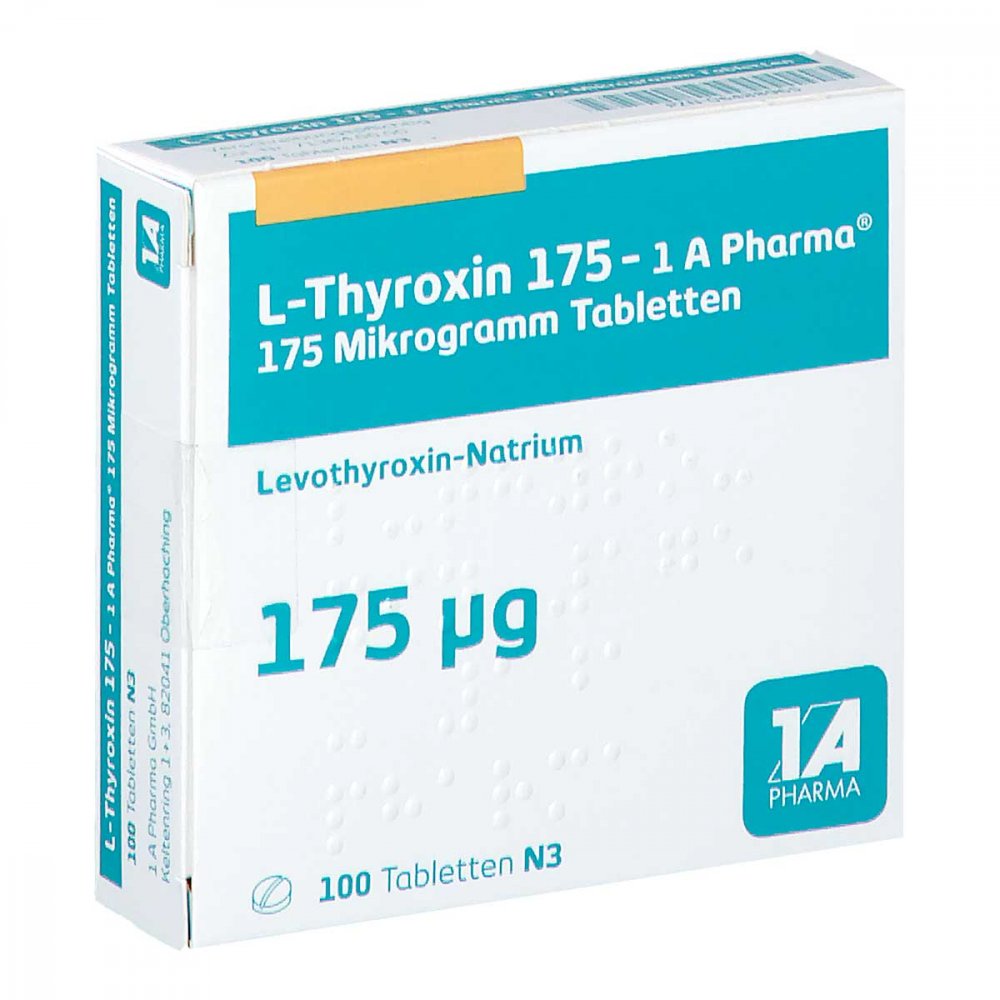 Das Produktfoto zeigt L-Thyroxin 175-1a Pharma Tabletten (100 stk) PZN 06488965