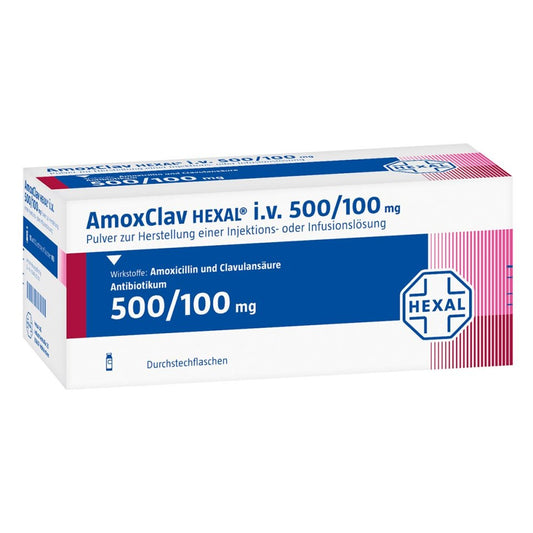 Amoxclav Hexal I.V.500/100 Mg P.Z.H.Inj.-/Inf.-L. (10 stk)