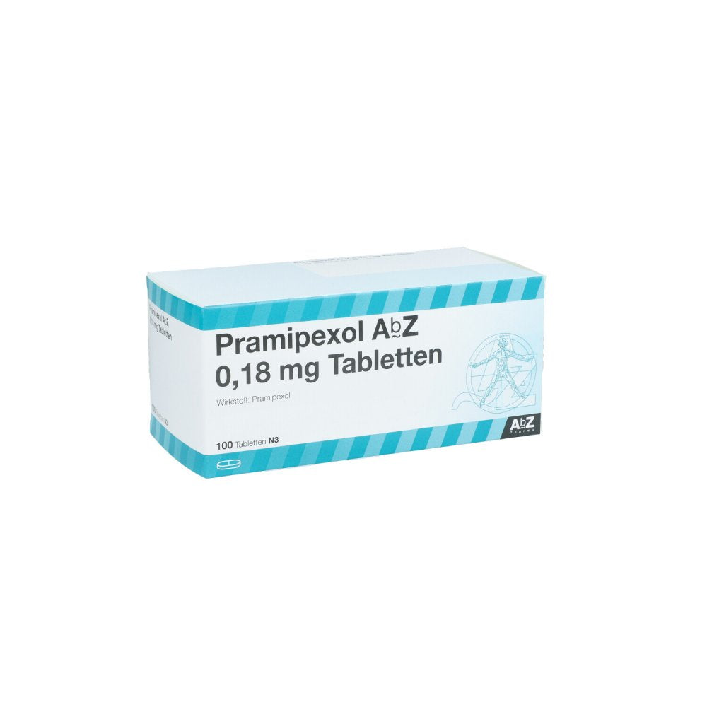 Das Produktfoto zeigt Pramipexol Abz 0,18 Mg Tabletten (100 stk) PZN 06489545