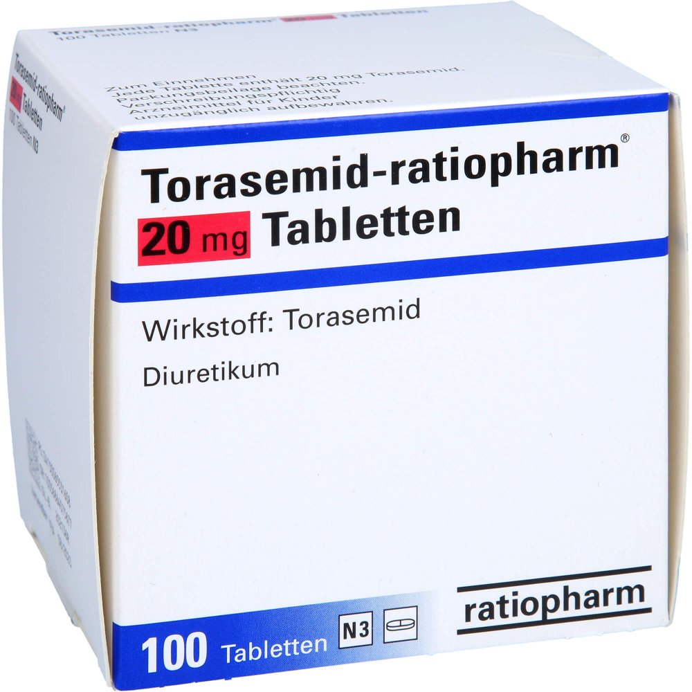 Das Produktfoto zeigt Torasemid-Ratiopharm 20 Mg Tabletten (100 stk) PZN 06553160