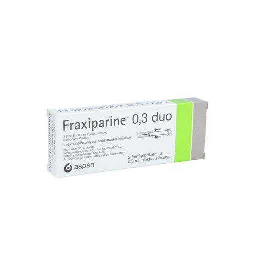 Das Produktfoto zeigt Fraxiparine 0,3 Ml Duo Injekt.-Lsg.I.E.Fertigspr. (2X0.3 ml) PZN 06559429