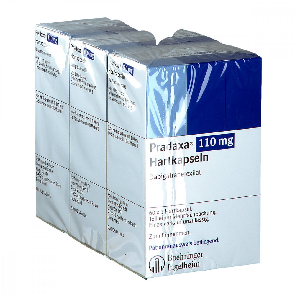 Das Produktfoto zeigt Pradaxa 110 Mg Hartkapseln (180 stk) PZN 06561900