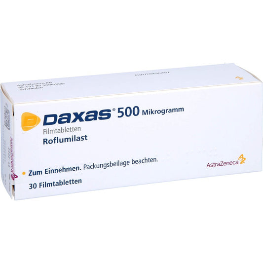 Das Produktfoto zeigt Daxas 500 Μg Filmtabletten (30 stk) PZN 06563655