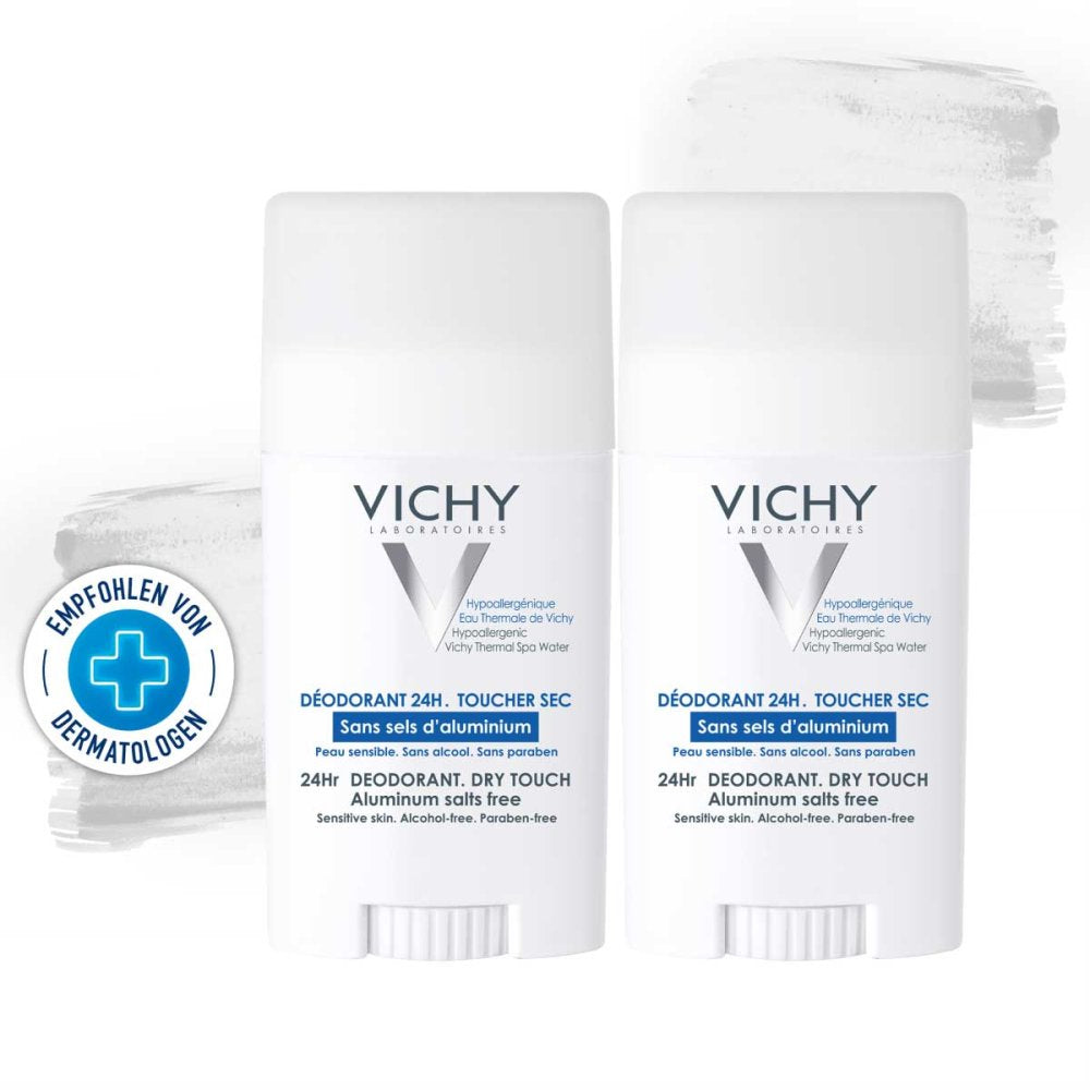 Das Produktfoto zeigt Vichy Deo Stick Hautberuhigend (2X40 ml) PZN 06587443