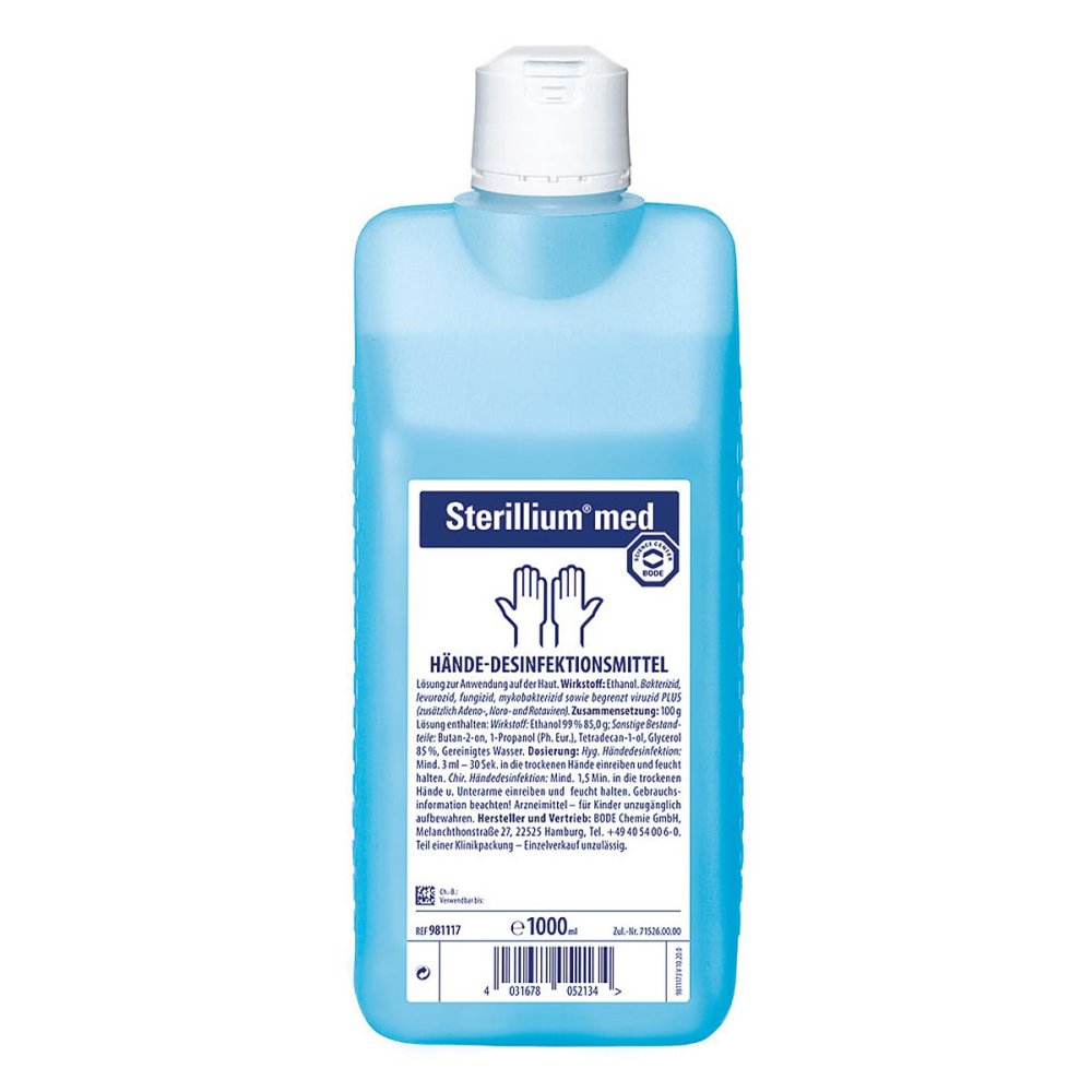 Das Produktfoto zeigt Sterillium Med Händedesinfektion Lösung (1000 ml) PZN 06589264