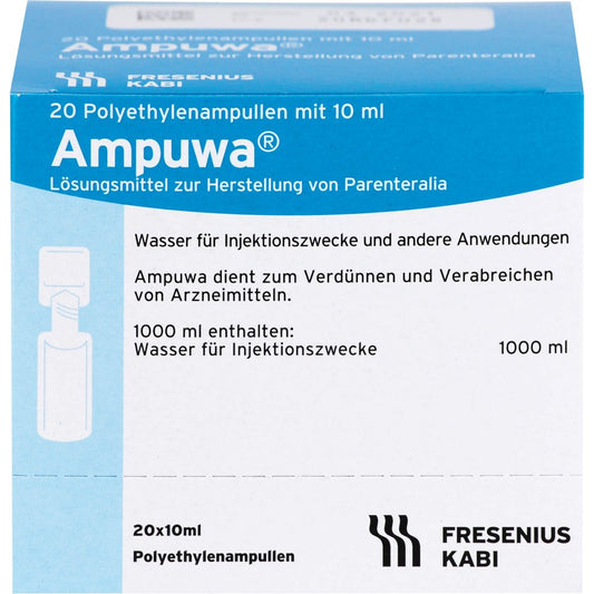 Das Produktfoto zeigt Ampuwa Plastikampullen Injektions-/Infusionslsg. (20X10 ml) PZN 06605508