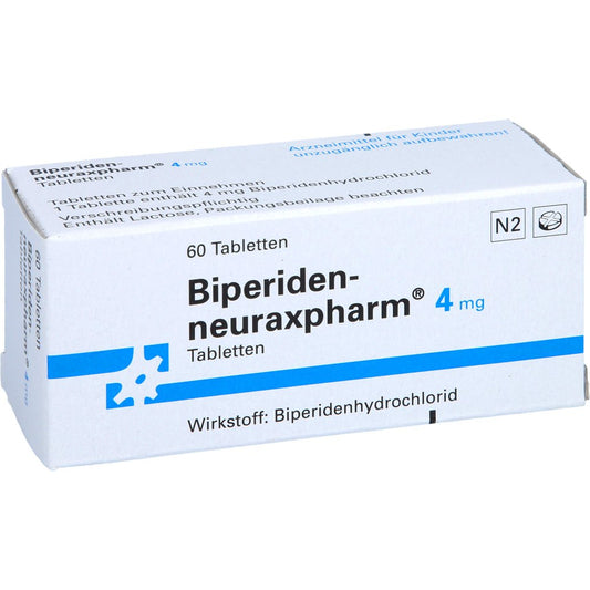 Das Produktfoto zeigt Biperiden-Neuraxpharm 4 Mg Tabletten (60 stk) PZN 06616765