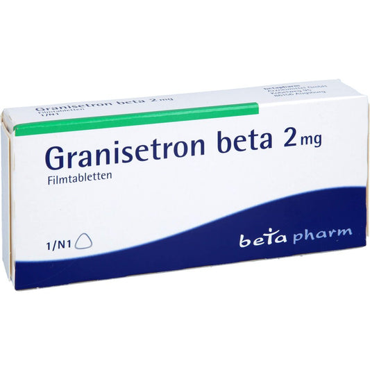 Das Produktfoto zeigt Granisetron Beta 2 Mg Filmtabletten (1 stk) PZN 06621602