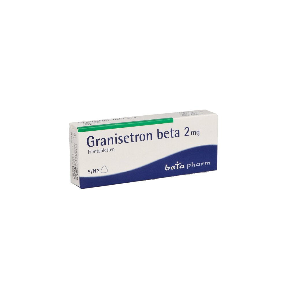 Das Produktfoto zeigt Granisetron Beta 2 Mg Filmtabletten (5 stk) PZN 06621619