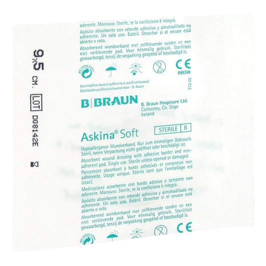 Das Produktfoto zeigt Askina Soft Wundverband 5x9 Cm Steril (50 stk) PZN 06645896