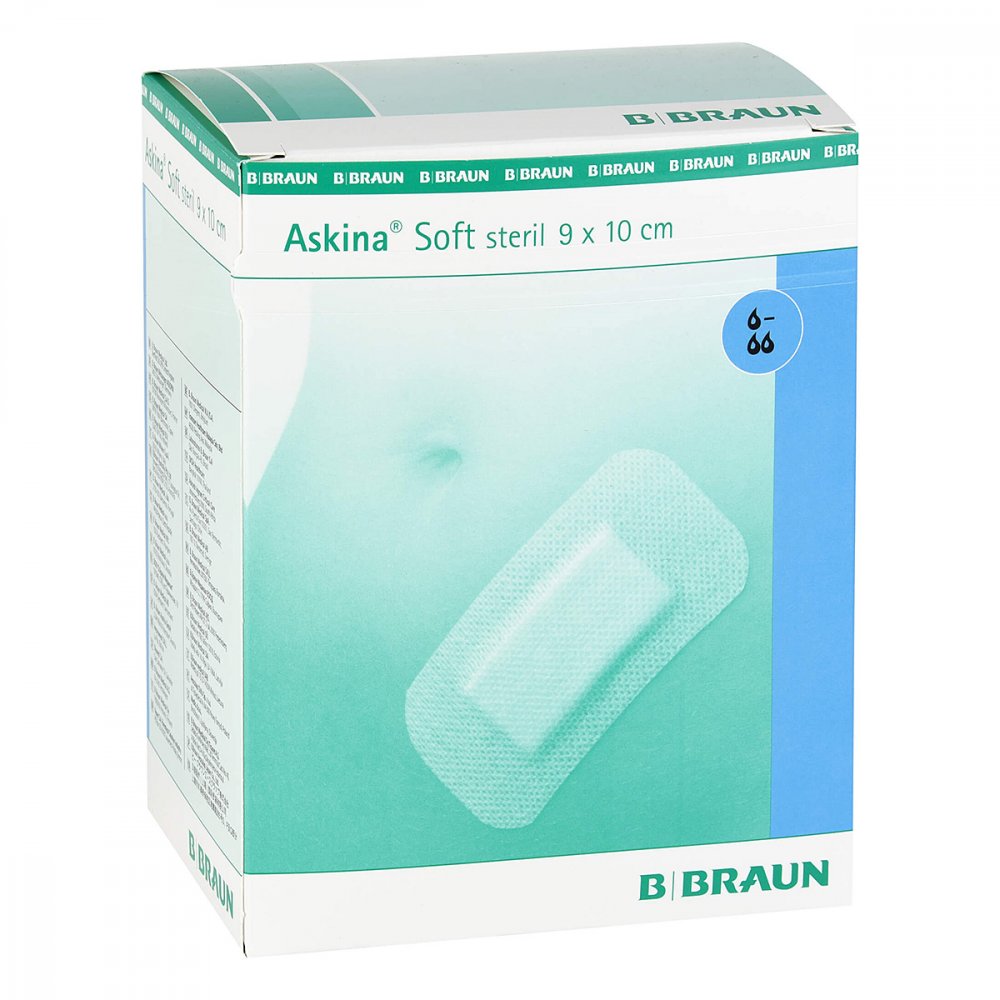 Das Produktfoto zeigt Askina Soft Wundverband 9x10 Cm Steril (50 stk) PZN 06645904