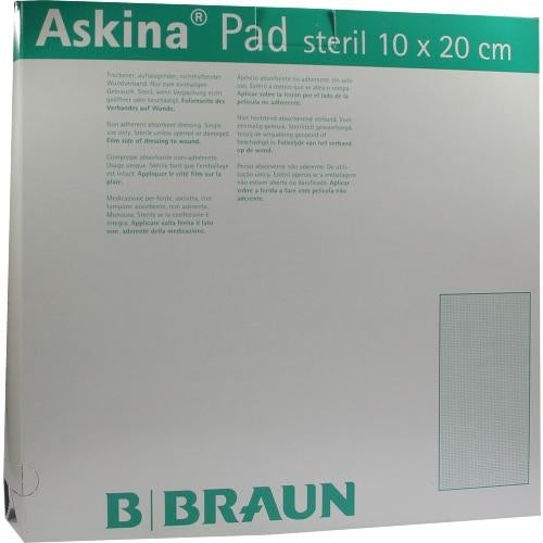 Das Produktfoto zeigt Askina Pad Wundauflage 10x20 Cm Nicht Haftend (100 stk) PZN 06646068