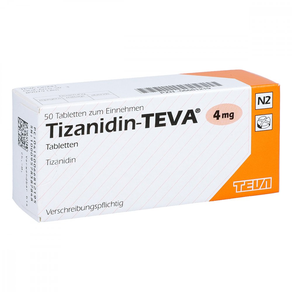 Tizanidin Teva 4 Mg Tabletten (50 stk)