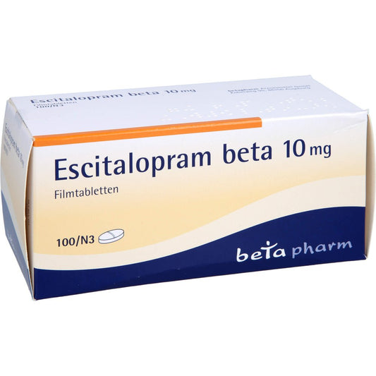 Das Produktfoto zeigt Escitalopram Beta 10 Mg Filmtabletten (100 stk) PZN 06681685