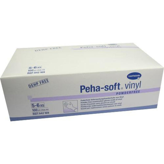 Das Produktfoto zeigt Peha-Soft Vinyl Unt.Handschuhe Unste.Puderfrei Xs (100 stk) PZN 06682414