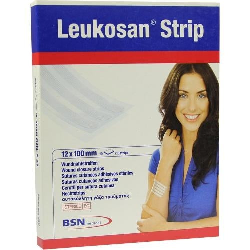 Das Produktfoto zeigt Leukosan Strip 12x100 Mm (10X6 stk) PZN 06698355