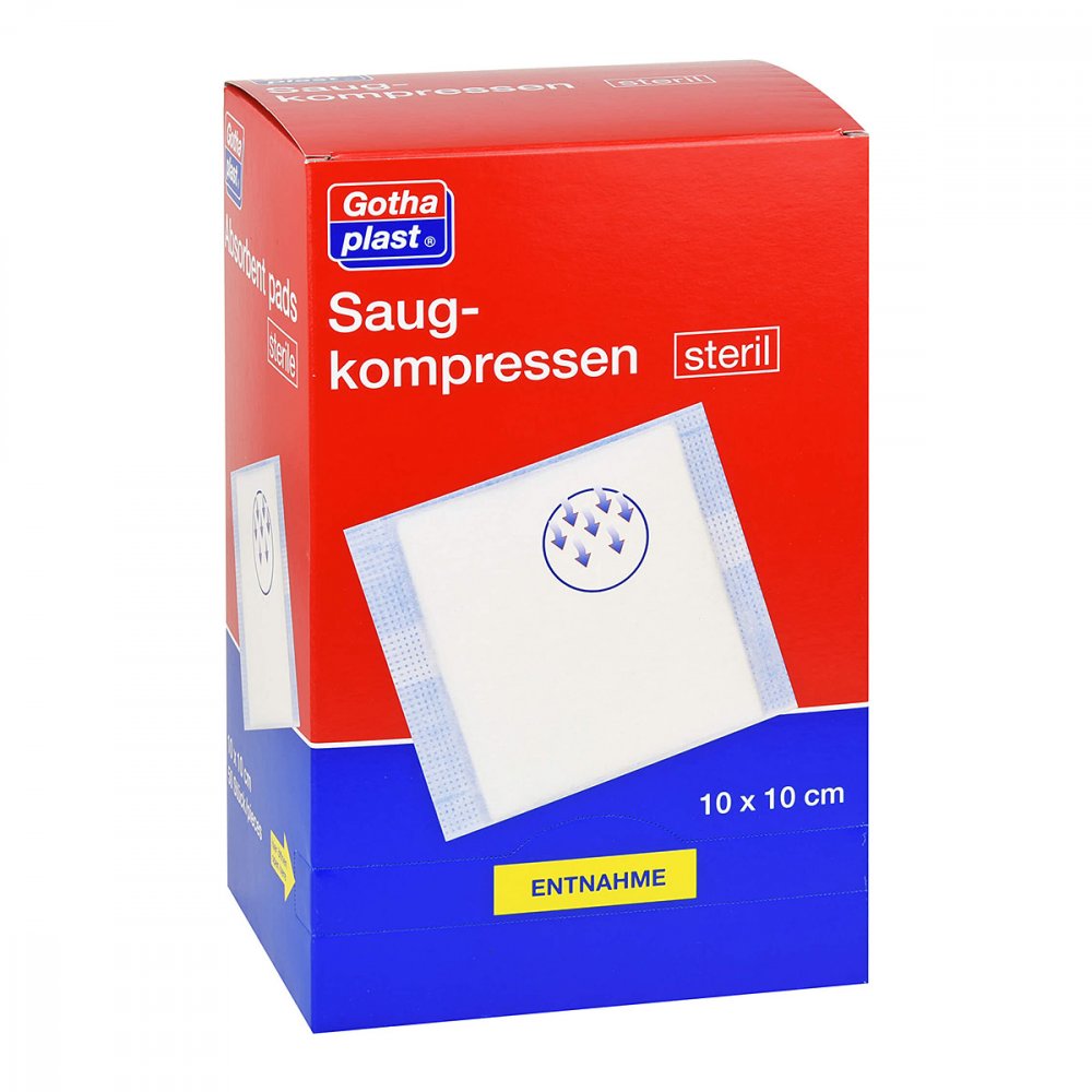 Das Produktfoto zeigt Saugkompressen Steril 10x10 Cm (50 stk) PZN 06706385