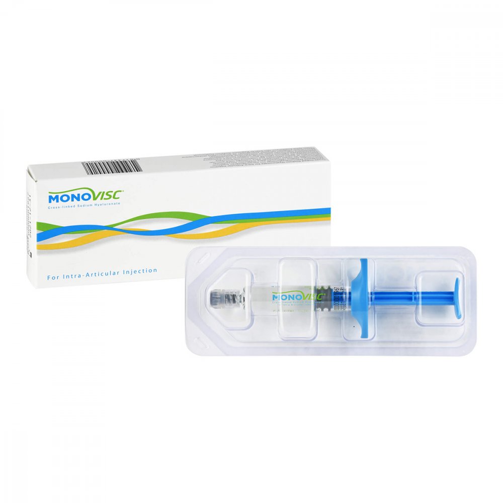 Das Produktfoto zeigt Monovisc Fertigspritzen (1X4 ml) PZN 06716490