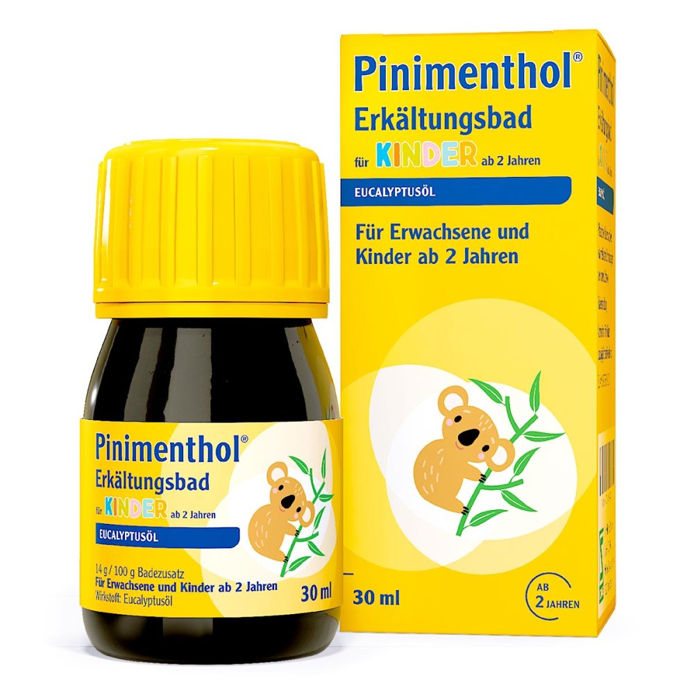 Das Produktfoto zeigt Pinimenthol Erkältungsbad F.Kind Ab 2 J.Eucalyptus (30 ml) PZN 06716745