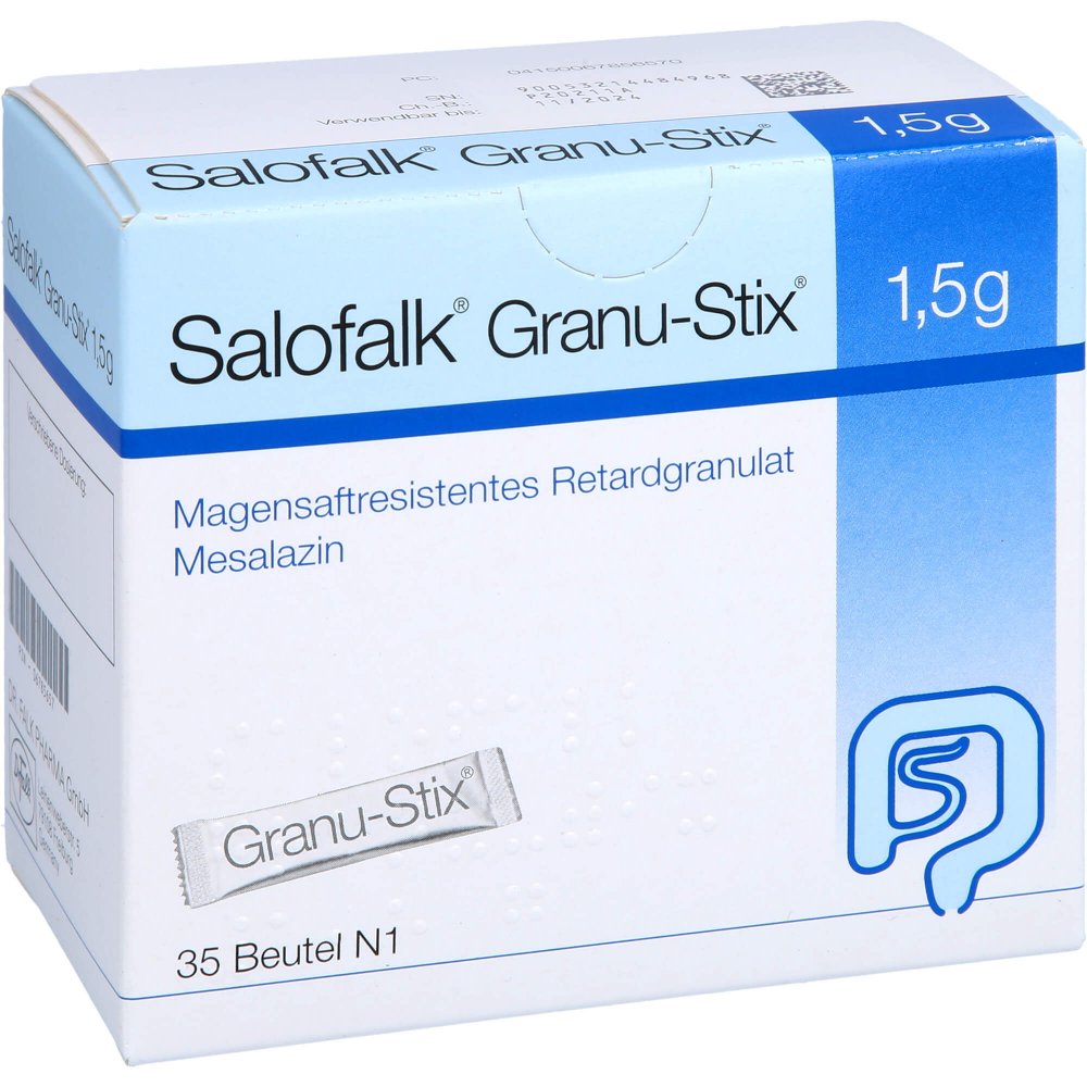 Das Produktfoto zeigt Salofalk Granu-Stix 1,5 G Magensaftres.Retardgran. (35 stk) PZN 06785657