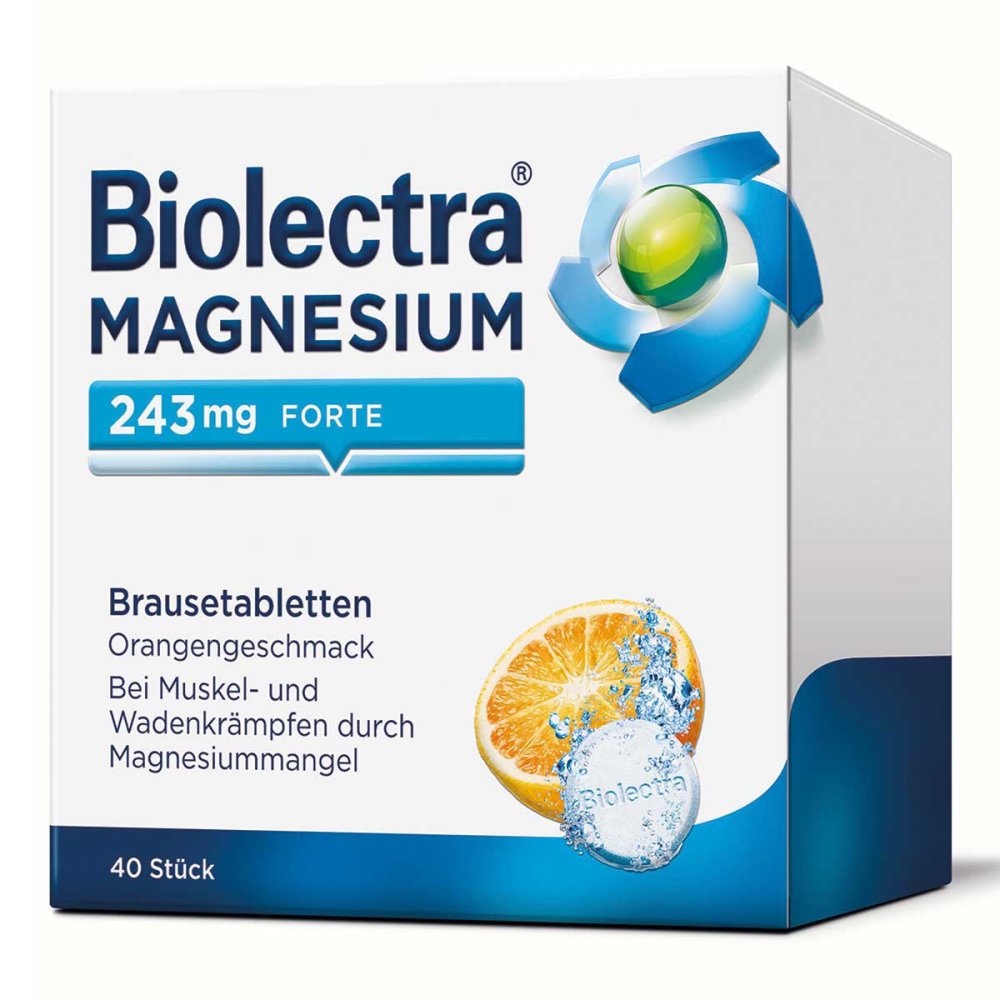 Biolectra Magnesium 243 Mg Forte Orange Brausetab. (40 stk)
