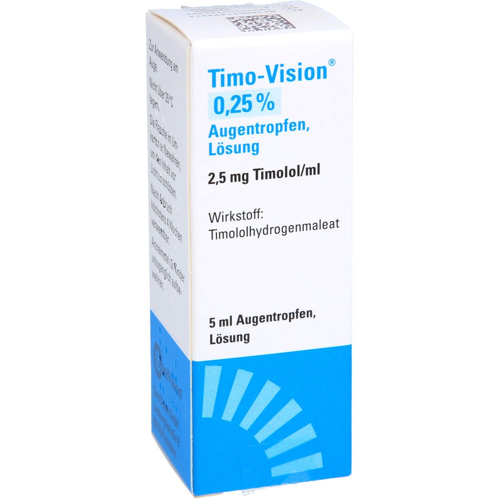 Das Produktfoto zeigt Timo-Vision 0,25% Augentropfen (5 ml) PZN 06789997