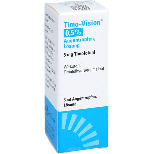Das Produktfoto zeigt Timo-Vision 0,5% Augentropfen (5 ml) PZN 06790032