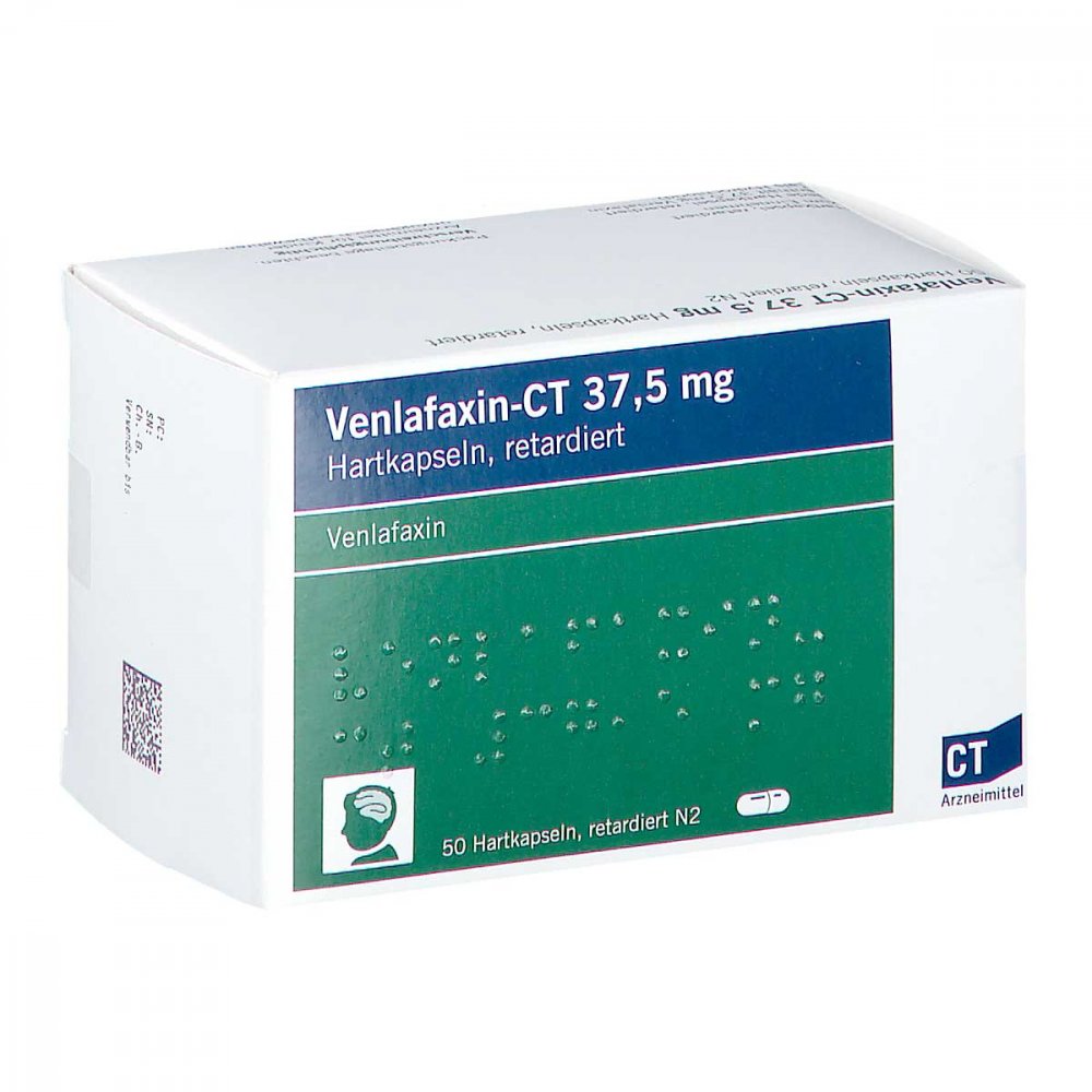 Das Produktfoto zeigt Venlafaxin-Ct 37,5 Mg Hartkapseln Retardiert (50 stk) PZN 06794283
