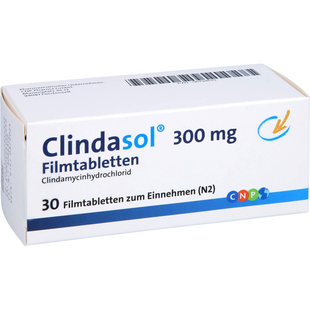 Das Produktfoto zeigt Clindasol 300 Mg Filmtabletten (30 stk) PZN 06794633