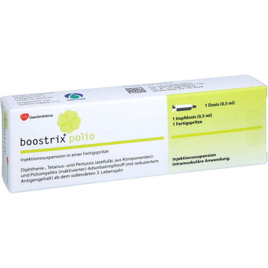 Das Produktfoto zeigt Boostrix Polio Inj.-Susp.I.E.Fertigspr.O.Kanüle (1X0.5 ml) PZN 06803467