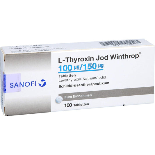 Das Produktfoto zeigt L-Thyroxin Jod Winthrop 100 Μg/150 Μg Tabletten (100 stk) PZN 06816493
