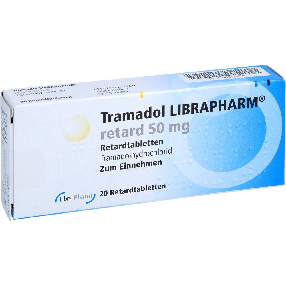 Das Produktfoto zeigt Tramadol Librapharm Retard 50 Mg (20 stk) PZN 06818055