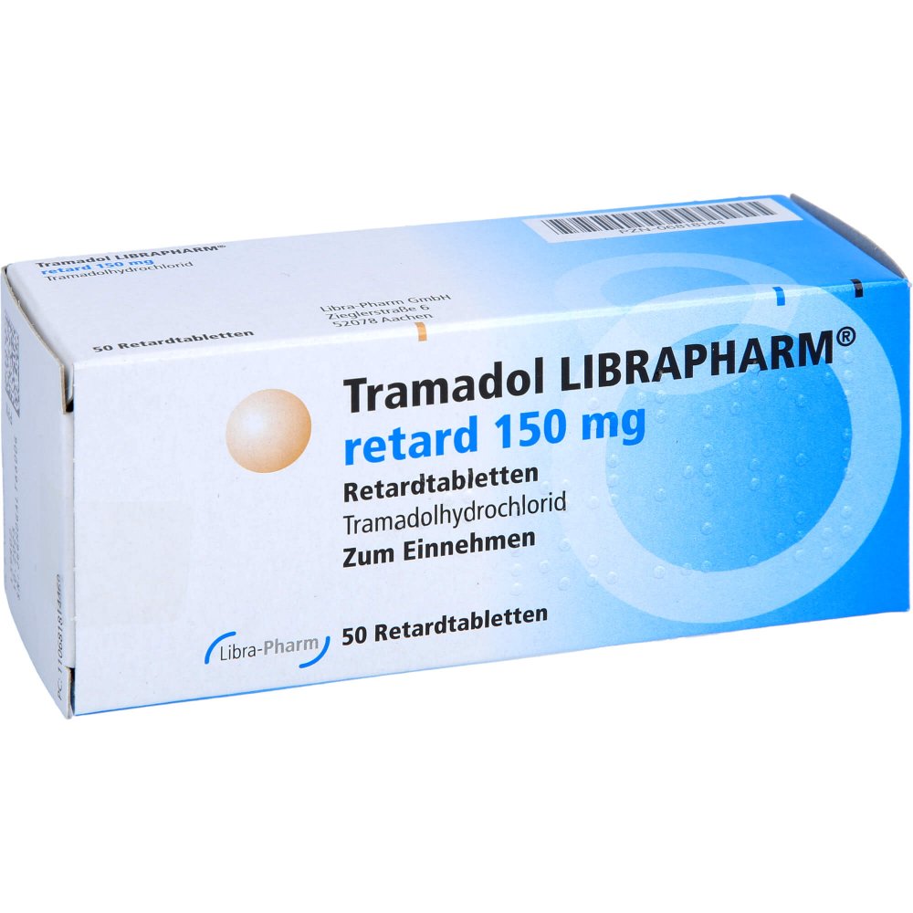 Das Produktfoto zeigt Tramadol Librapharm Retard 150 Mg (50 stk) PZN 06818144