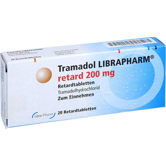 Das Produktfoto zeigt Tramadol Librapharm Retard 200 Mg (20 stk) PZN 06818173