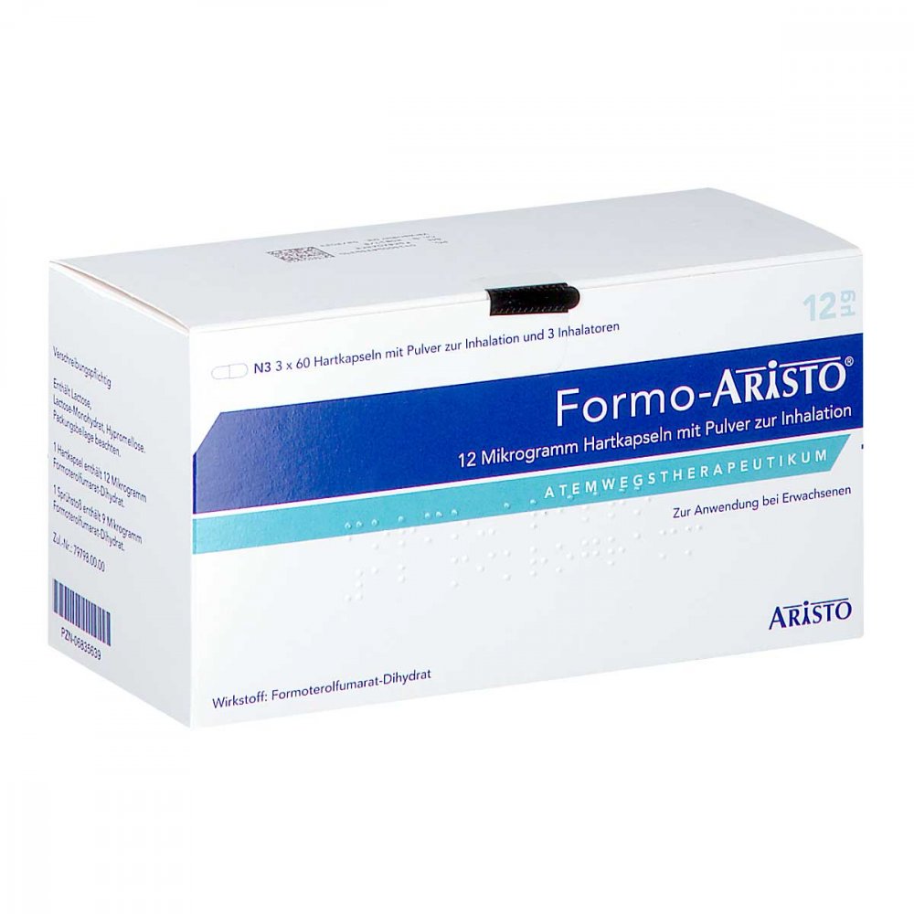 Das Produktfoto zeigt Formo-Aristo 12 Μg Hartkapseln M.Plv.Z.Inhalation (180 stk) PZN 06835639