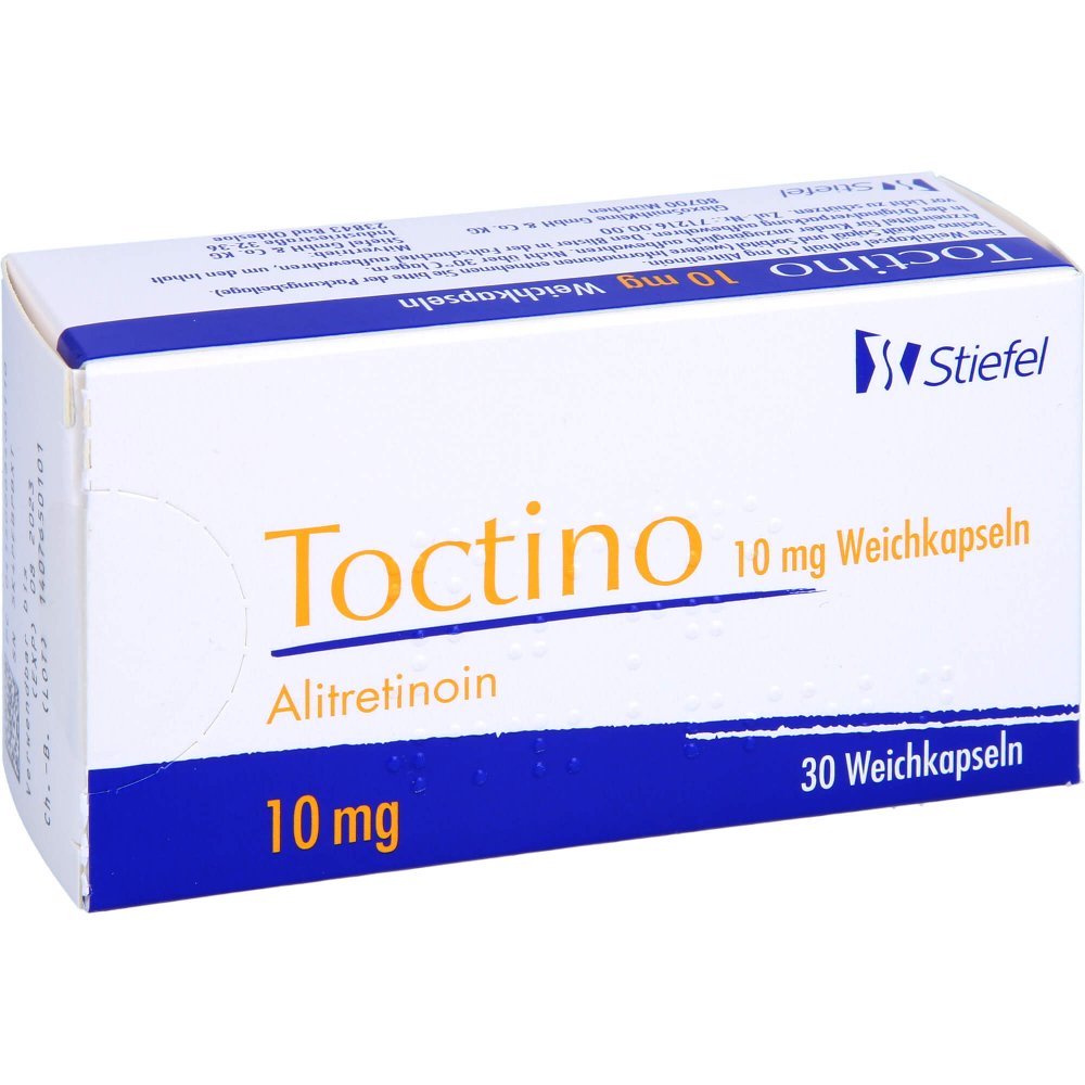 Das Produktfoto zeigt Toctino 10 Mg Weichkapseln (30 stk) PZN 06846011